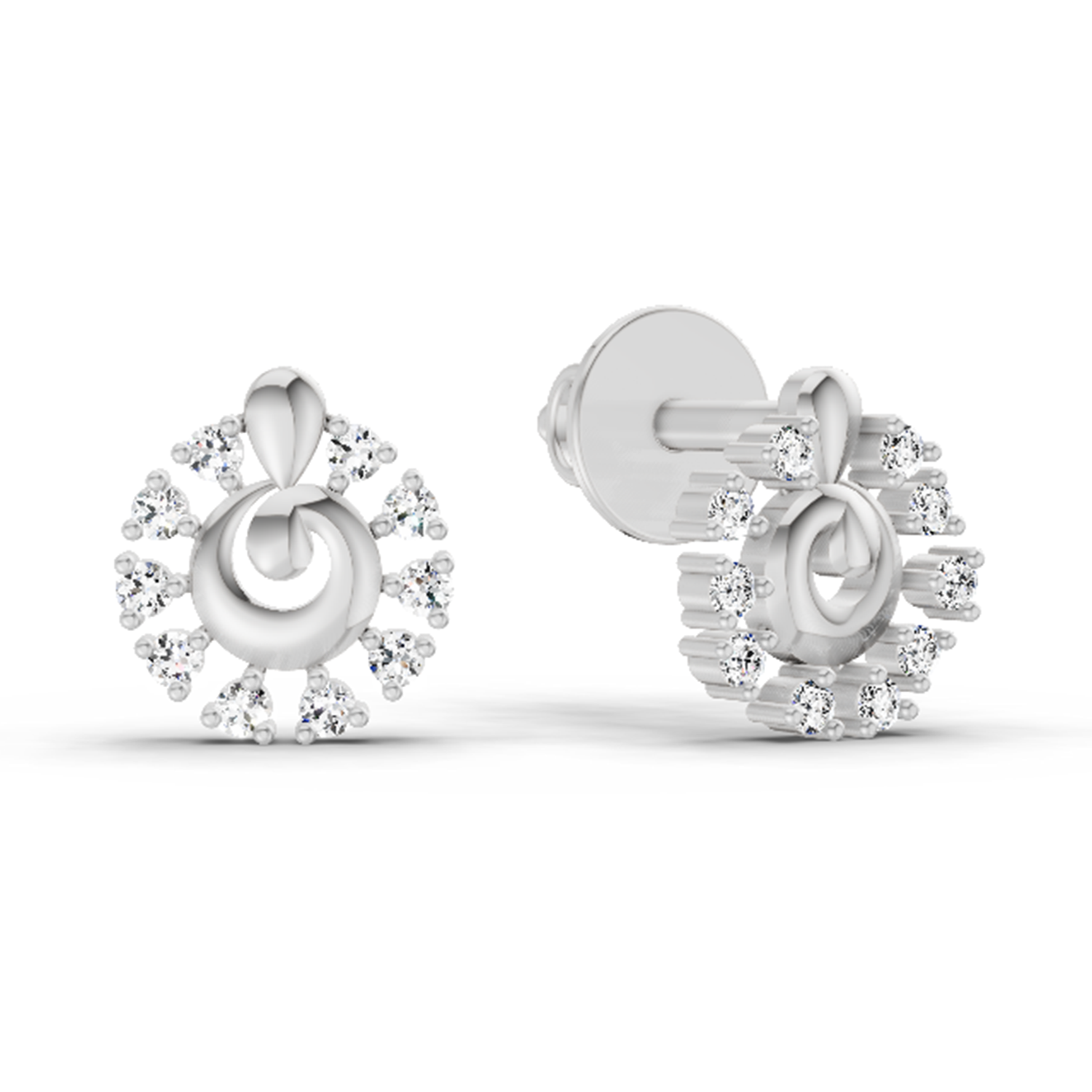 0.10 Ct Earrings 14K - White Gold