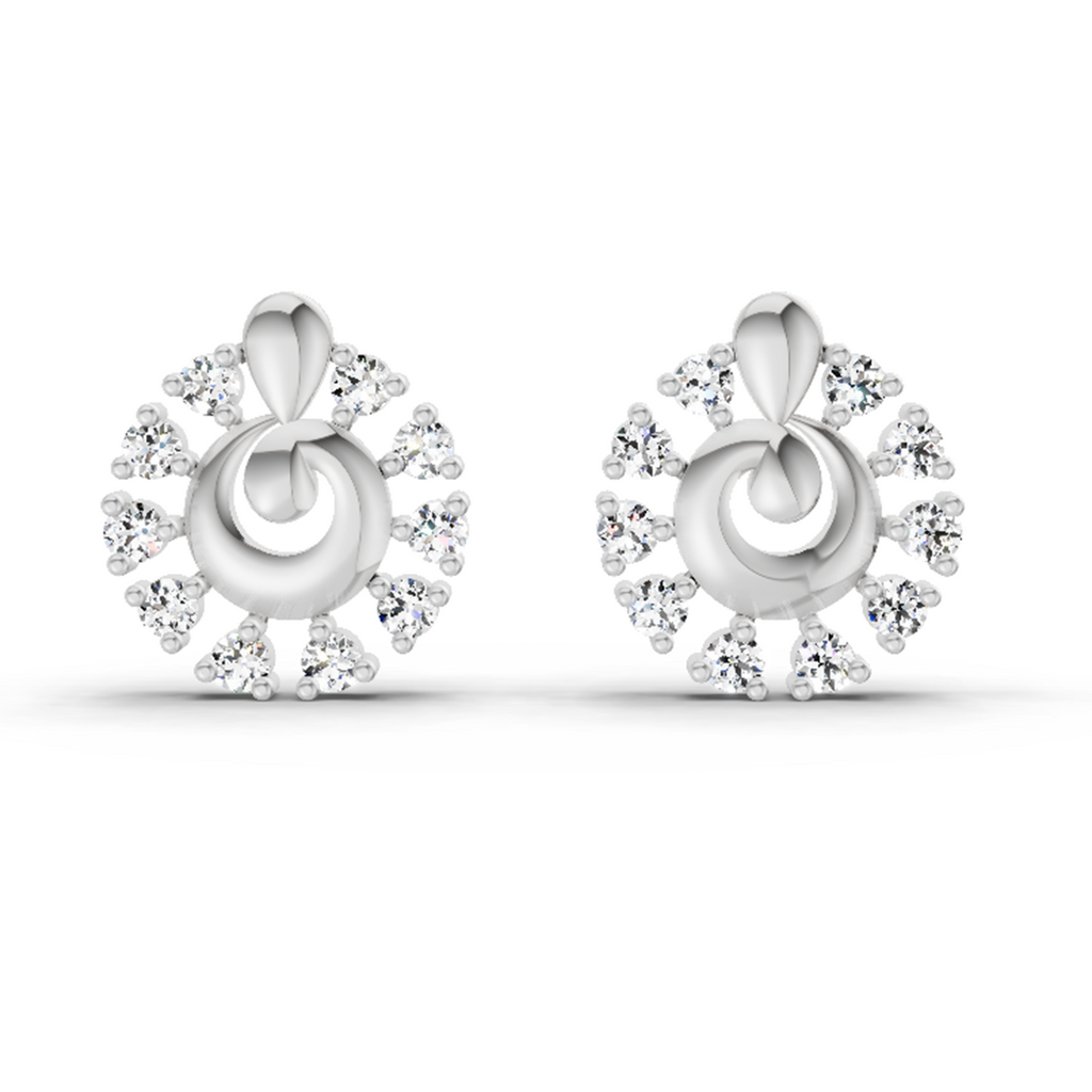 0.10 Ct Earrings 14K - White Gold