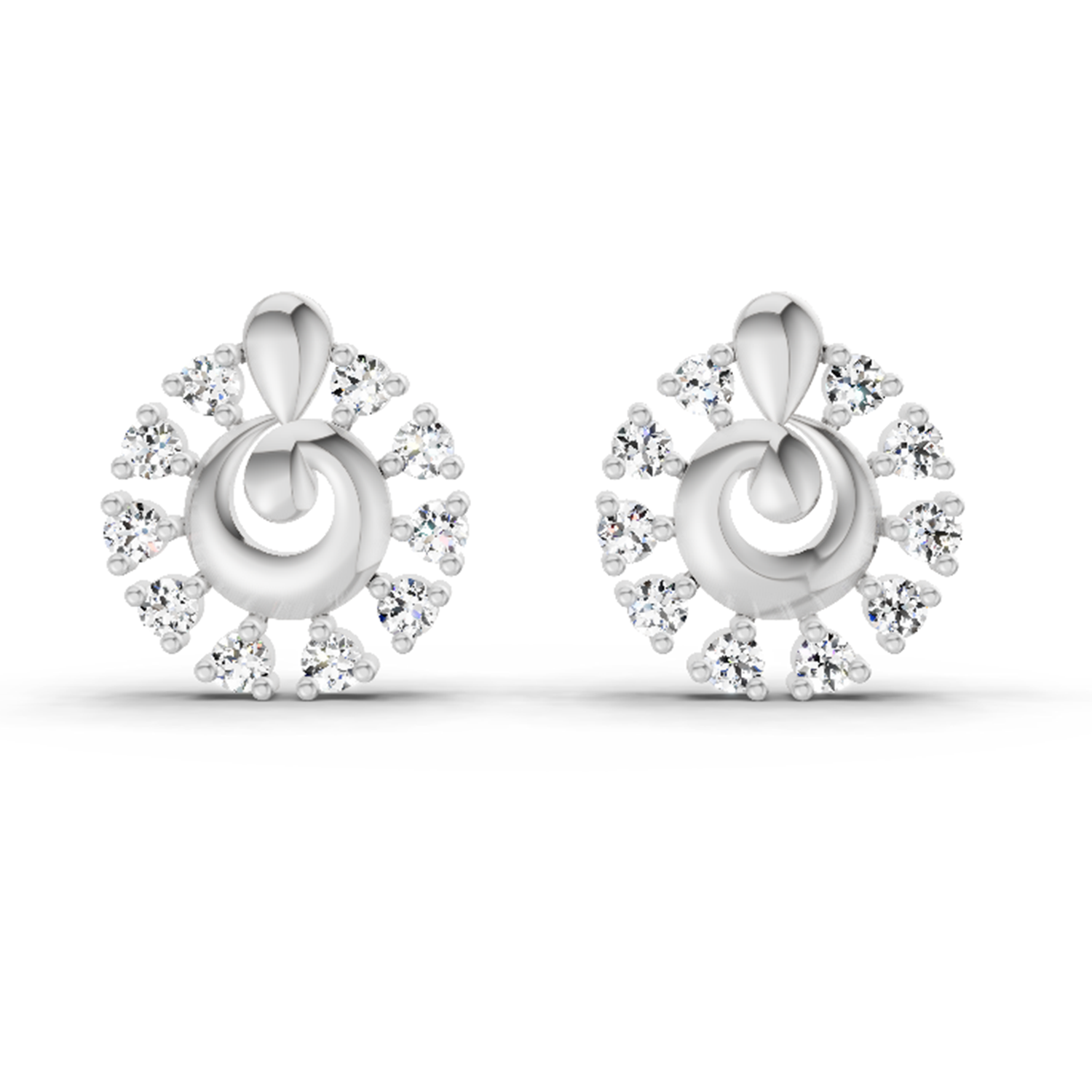 0.10 Ct Earrings 14K - White Gold
