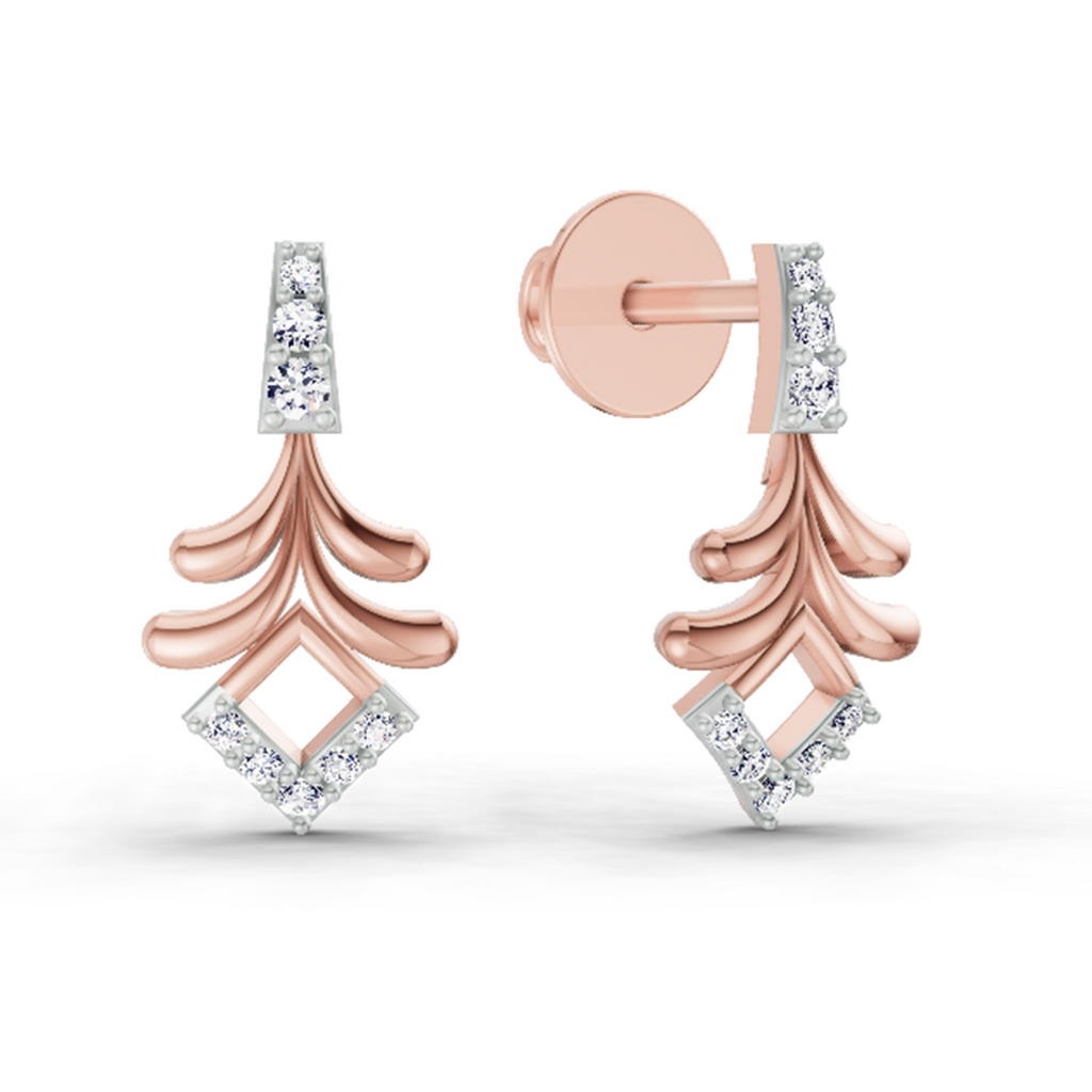 0.10 Ct Earrings 14K - Rose Gold
