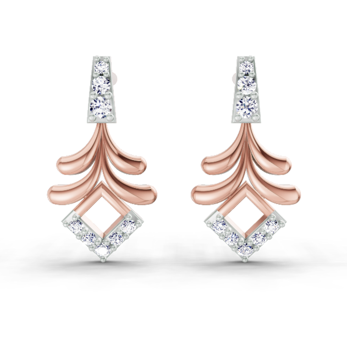 0.10 Ct Earrings 14K - Rose Gold