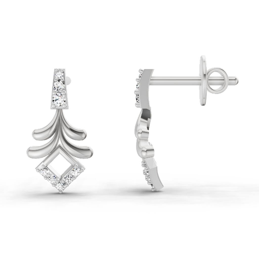 0.10 Ct Earrings 14K - White Gold