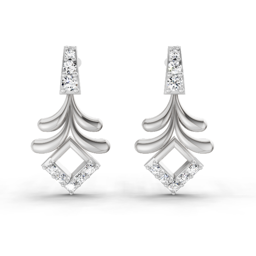 0.10 Ct Earrings 14K - White Gold