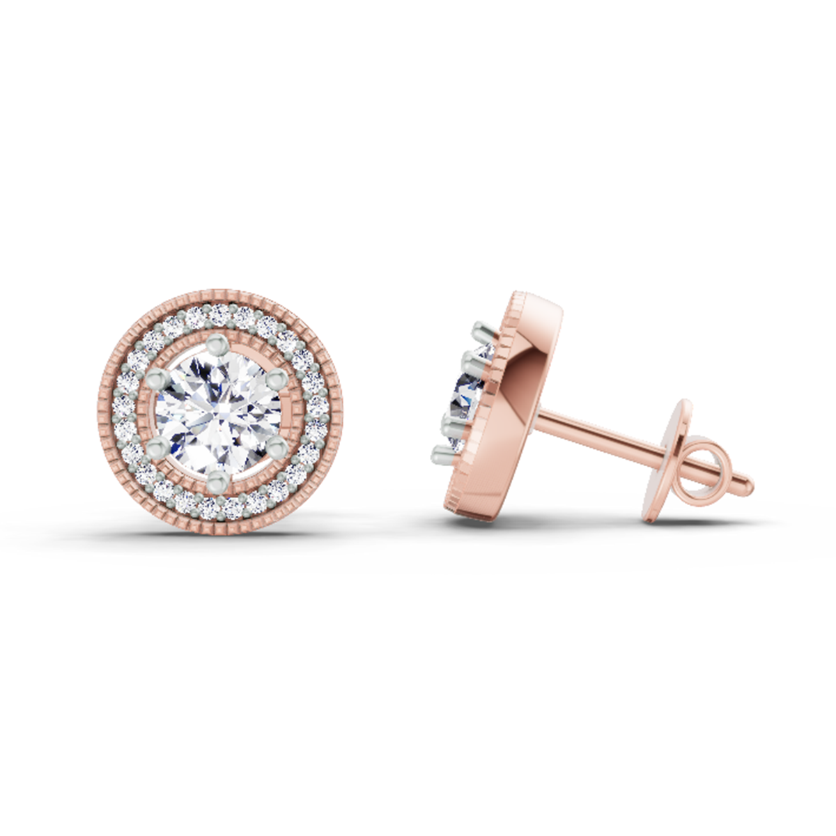 1.40 Ct Earrings 14K - Rose Gold