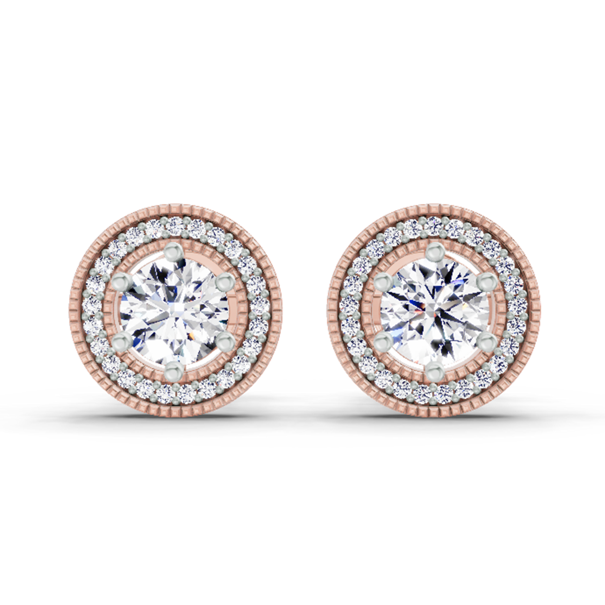 1.40 Ct Earrings 14K - Rose Gold