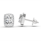 1.22 Ct Oval Shape Earrings 14K - White Gold