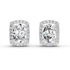1.22 Ct Oval Shape Earrings 14K - White Gold