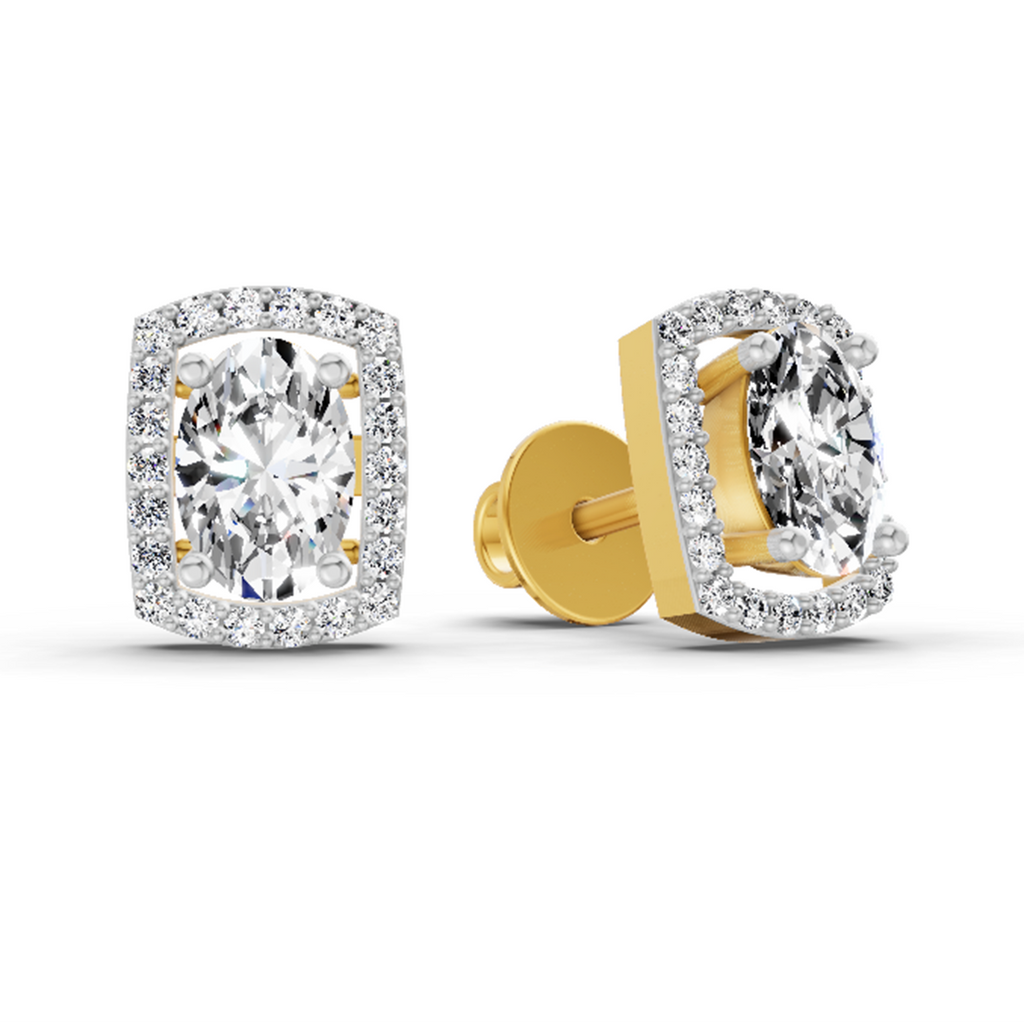 1.22 Ct Oval Shape Earrings 14K