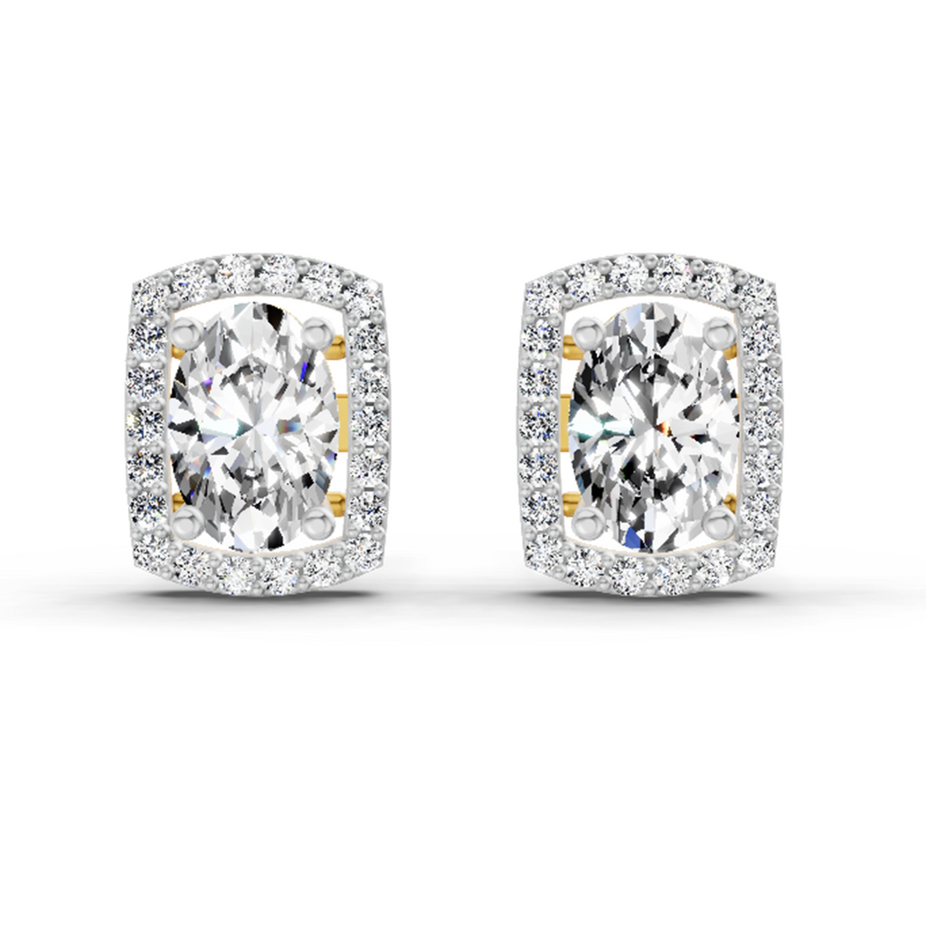 1.22 Ct Oval Shape Earrings 14K