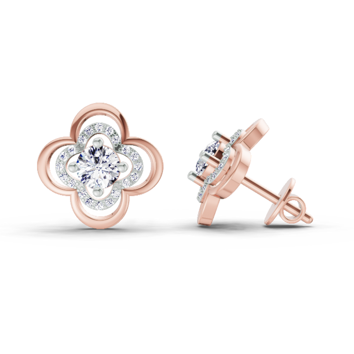 0.65 Carat Round Fashion Earrings 14K - Rose Gold