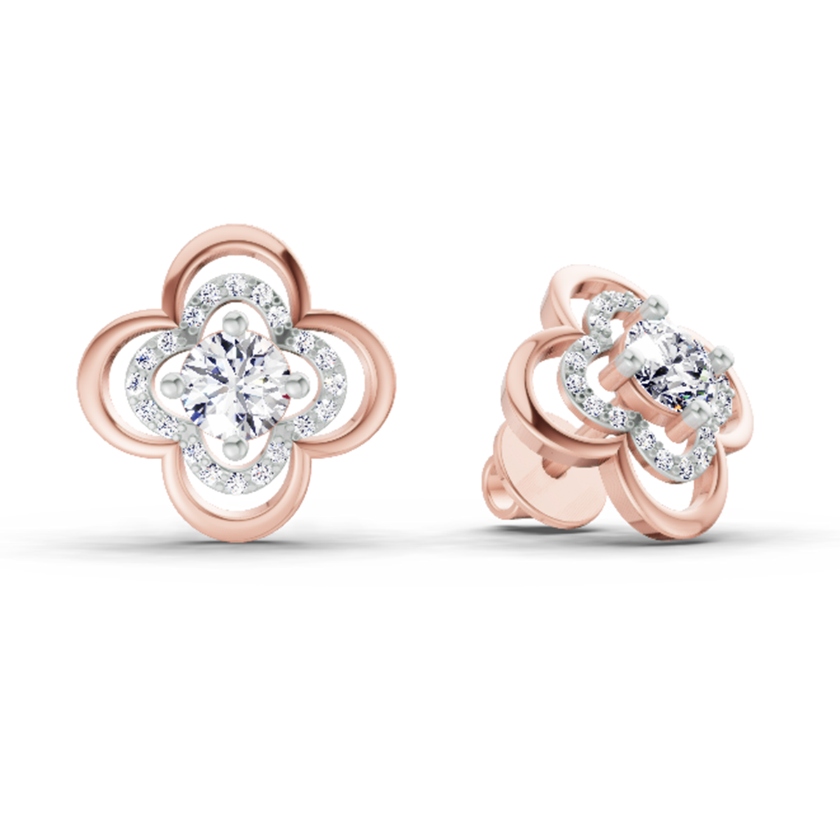 0.65 Carat Round Fashion Earrings 14K - Rose Gold