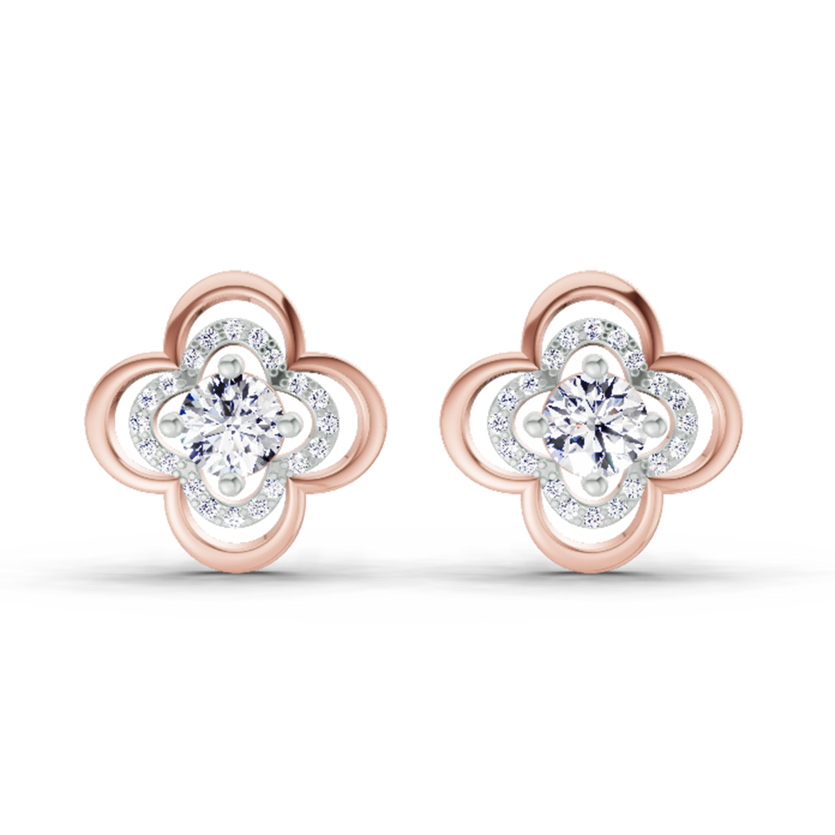 0.65 Carat Round Fashion Earrings 14K - Rose Gold