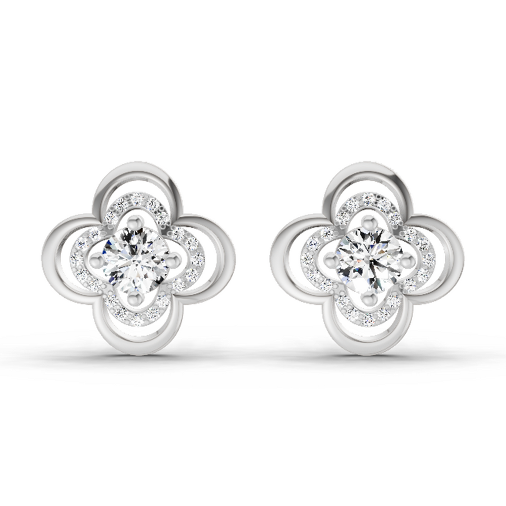 0.65 Carat Round Fashion Earrings 14K - White Gold