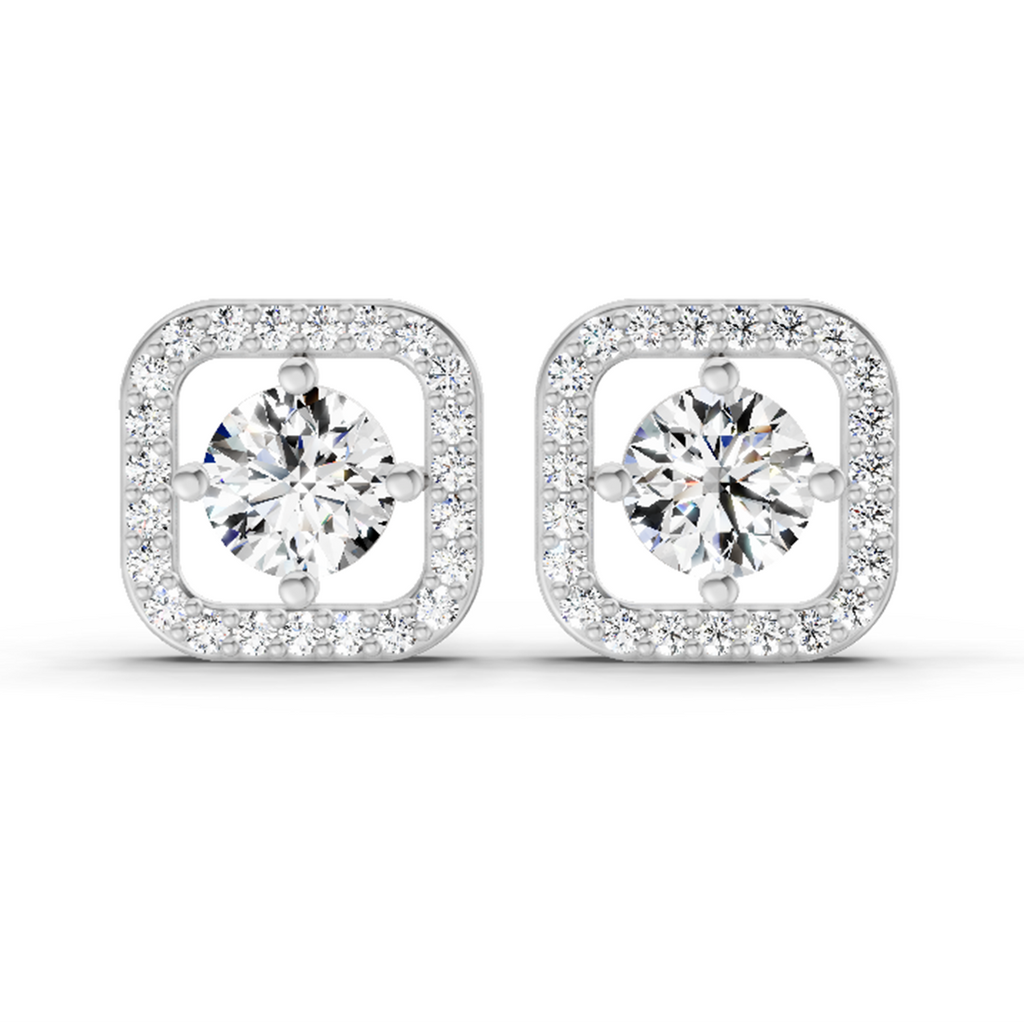 1.9 Carat Round Stud Earrings 14K - Rose Gold