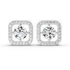 1.9 Carat Round Stud Earrings 14K - Rose Gold