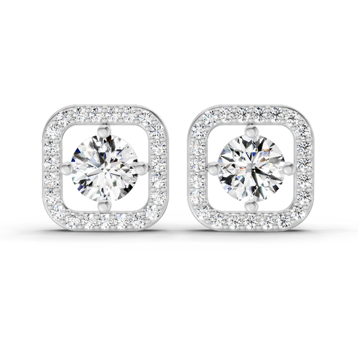 1.9 Carat Round Stud Earrings 14K - Rose Gold