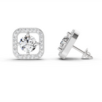1.9 Carat Round Stud Earrings 14K - White Gold
