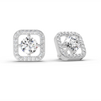 1.9 Carat Round Stud Earrings 14K - White Gold