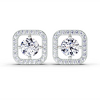 1.9 Carat Round Stud Earrings 14K - White Gold