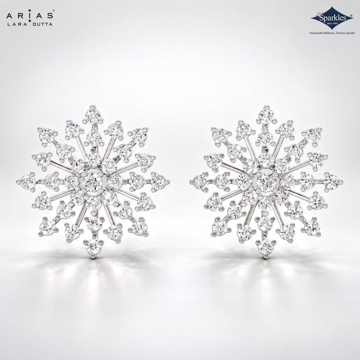 Arias by Lara Starburst Cluster Diamond Screw-Back Earrings