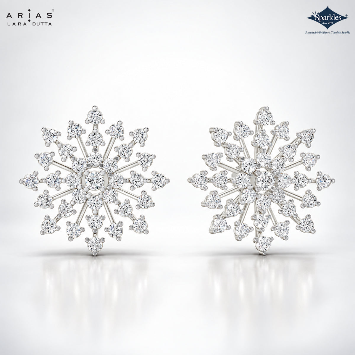 Arias by Lara Starburst Cluster Diamond Screw-Back Earrings