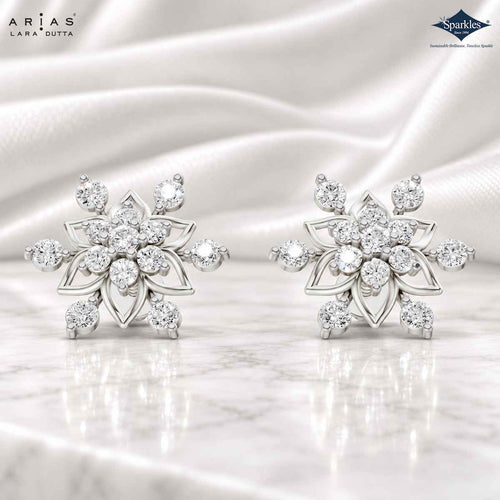Arias by Lara Ornate Snowflake Diamond Stud Earrings
