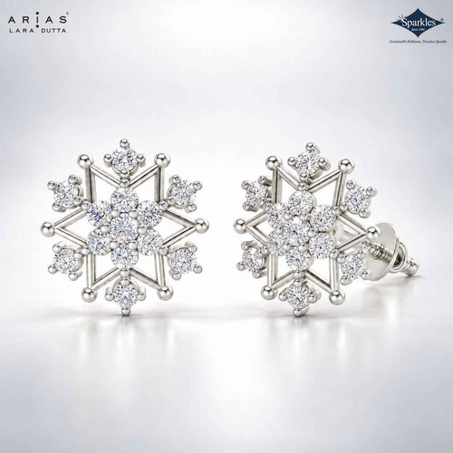 Arias by Lara Ornate Snowflake Diamond Stud Earrings