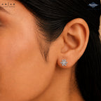 Arias by Lara Ornate Snowflake Diamond Stud Earrings