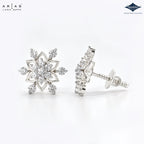 Arias by Lara Floral Diamond Petal Accent Stud Earrings