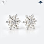 Arias by Lara Floral Diamond Petal Accent Stud Earrings