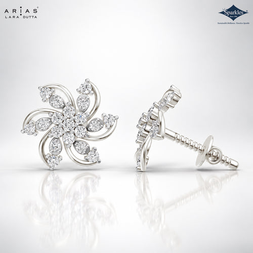 Arias by Lara Diamond Pinwheel Swirl Stud Earrings