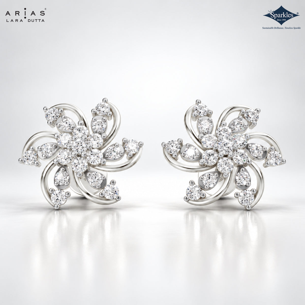 Arias by Lara Diamond Pinwheel Swirl Stud Earrings