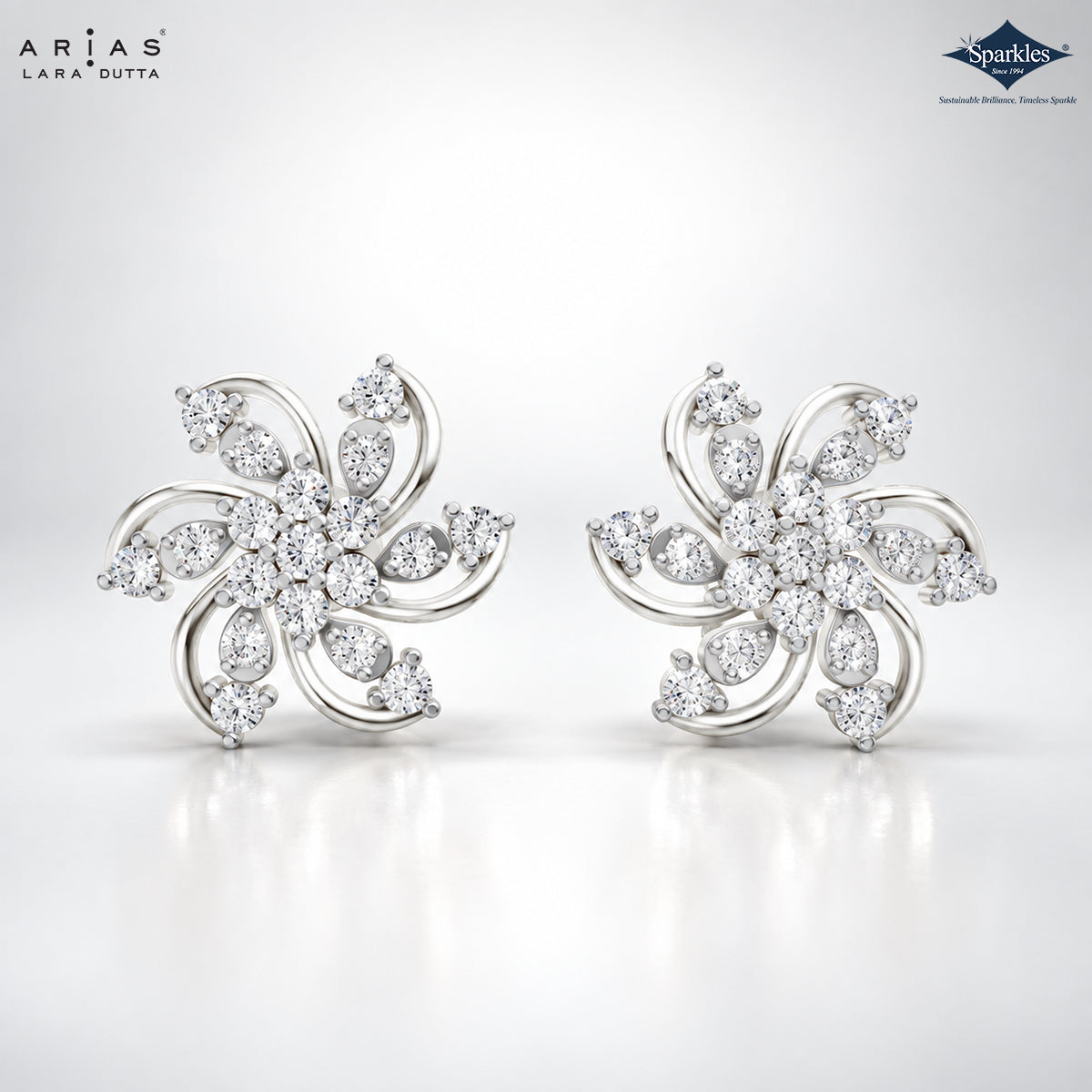 Arias by Lara Diamond Pinwheel Swirl Stud Earrings