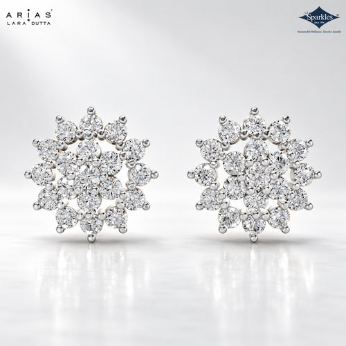 Arias by Lara Radiant Sunburst Diamond Cluster Studs