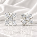 Arias by Lara Geometric Starburst Diamond Cluster Stud Earrings