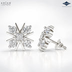 Arias by Lara Geometric Starburst Diamond Cluster Stud Earrings