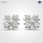 Arias by Lara Geometric Starburst Diamond Cluster Stud Earrings