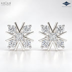 Arias by Lara Geometric Starburst Diamond Cluster Stud Earrings
