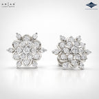 Arias by Lara Multi-Tier Floral Diamond Cluster Stud Earrings