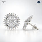 Arias by Lara Marquise-Style Petal Diamond Sunflower Stud Earrings