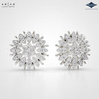 Arias by Lara Marquise-Style Petal Diamond Sunflower Stud Earrings