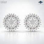 Arias by Lara Marquise-Style Petal Diamond Sunflower Stud Earrings