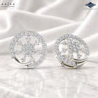 Arias by Lara Openwork Wheel Diamond Halo Stud Earrings