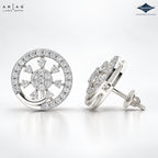 Arias by Lara Openwork Wheel Diamond Halo Stud Earrings