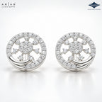 Arias by Lara Openwork Wheel Diamond Halo Stud Earrings