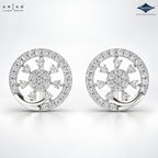 Arias by Lara Openwork Wheel Diamond Halo Stud Earrings