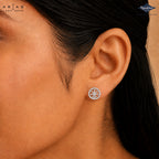 Arias by Lara Openwork Wheel Diamond Halo Stud Earrings