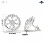 Arias by Lara Openwork Wheel Diamond Halo Stud Earrings