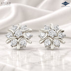 Arias by Lara Whispering Wave Diamond Floral Studs