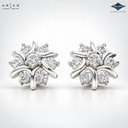 Arias by Lara Whispering Wave Diamond Floral Studs